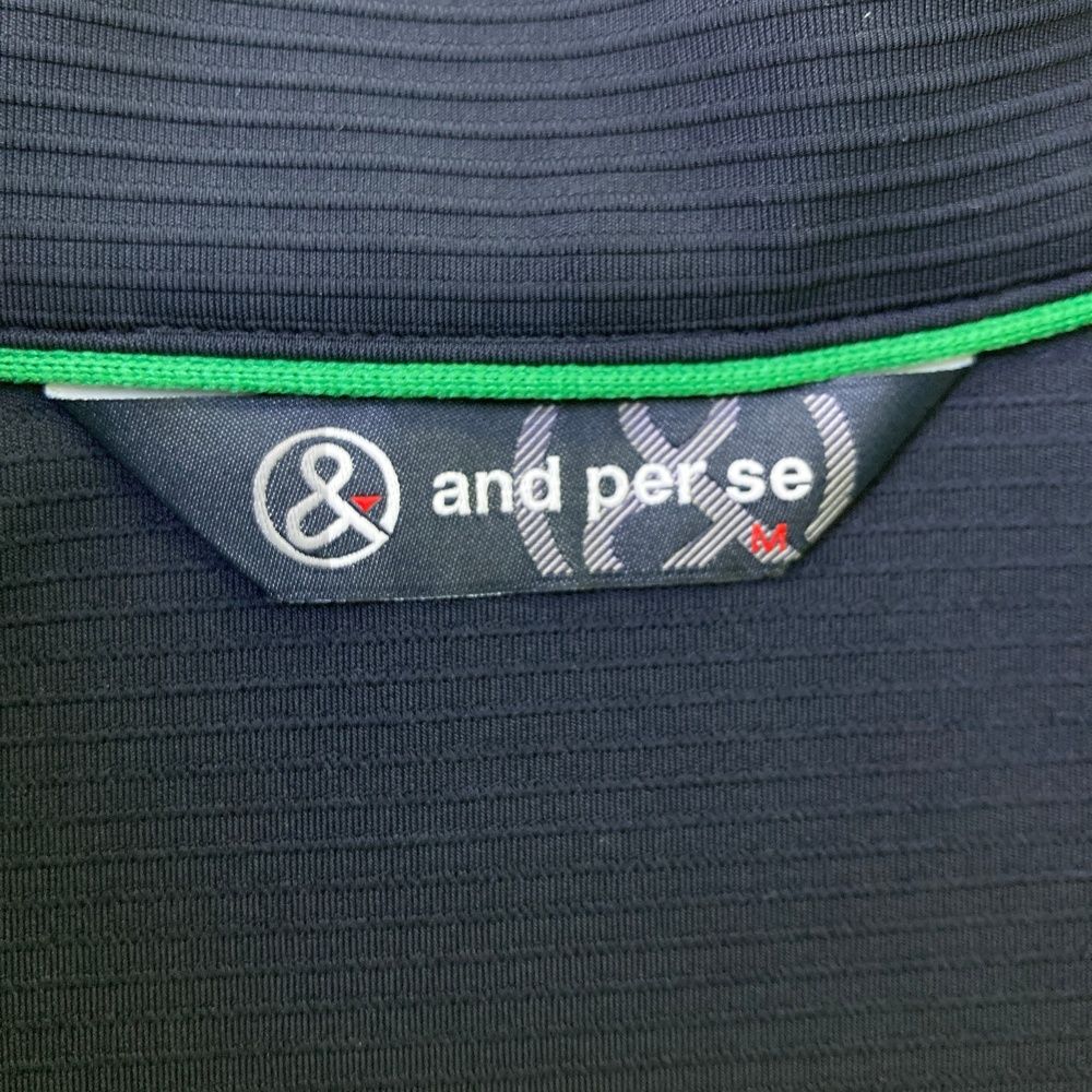 【新品】and per se アンパスィ　ワンピース　半袖　ゴルフ　ロゴ　柄　M 新品】and per se アンパスィ ワンピース 半袖 ゴルフ ロゴ 柄 M AND