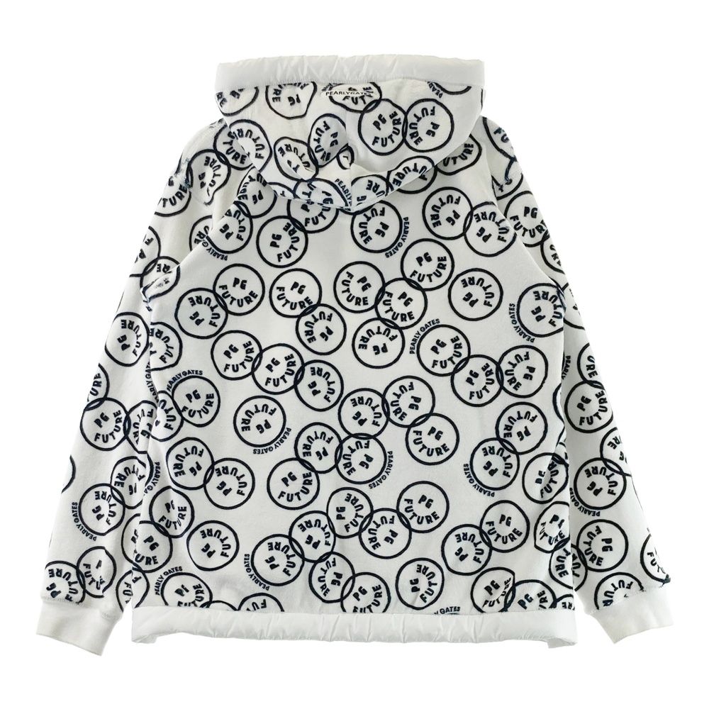 サイズ：1 PEARLY GATES パーリーゲイツ ボアパーカー 総柄 ホワイト系