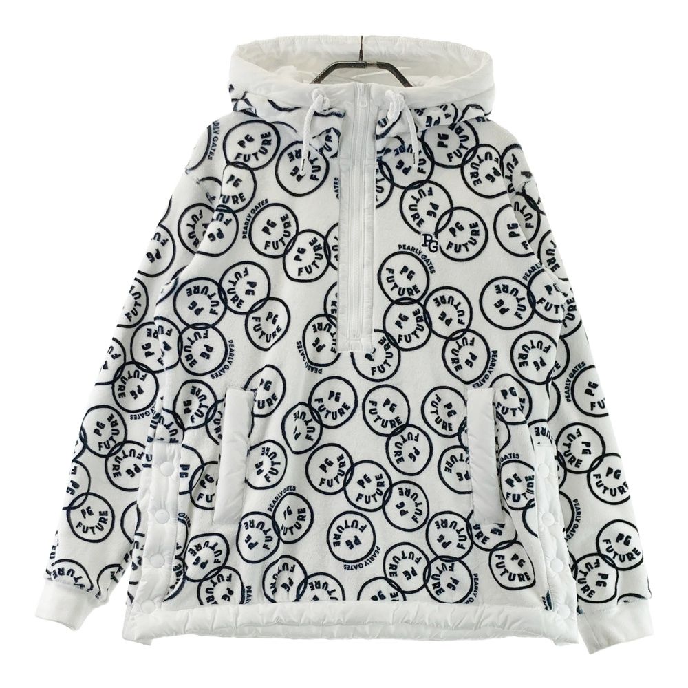 サイズ：1 PEARLY GATES パーリーゲイツ ボアパーカー 総柄 ホワイト系