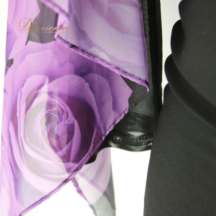 社交ダンス 衣装 スタンダード トップス レッスンウェア 紫 黒