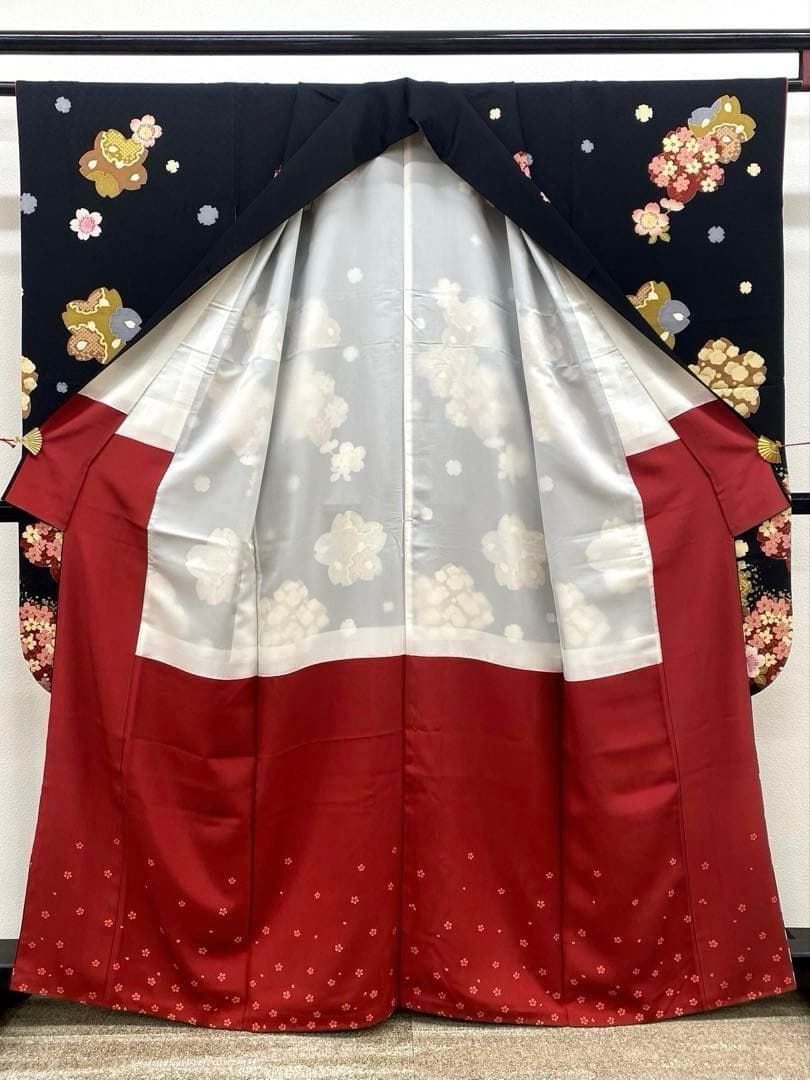 振袖 金彩 柄八掛 桜 身丈158cm MO3302 - メルカリ