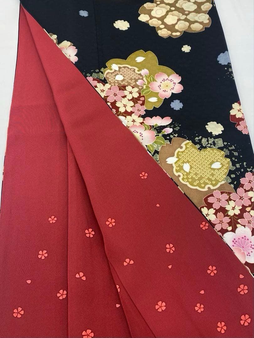 振袖 金彩 柄八掛 桜 身丈158cm MO3302 - メルカリ