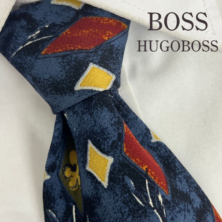 美品》BOSS HUGO BOSS (ボス ヒューゴボス) シルクネクタイ イタリア製