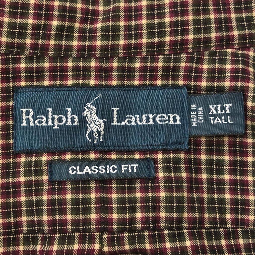RALPH LAUREN ラルフローレン ボタンダウン 長袖シャツ チェック マルチカラー(メンズ XLT)中古 古着 X1987