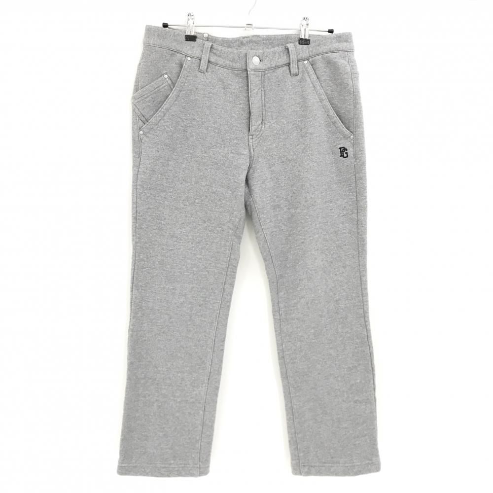 美品】パーリーゲイツ スウェットパンツ グレー 裏起毛 ロゴ黒 メンズ