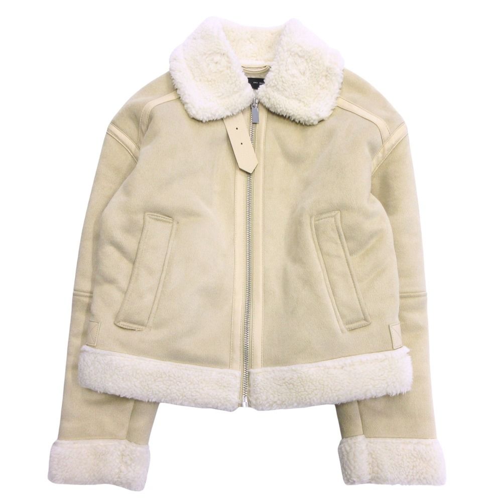 美品 ZARA ザラ ムートン調 フェイクレザー フライト ジャケット