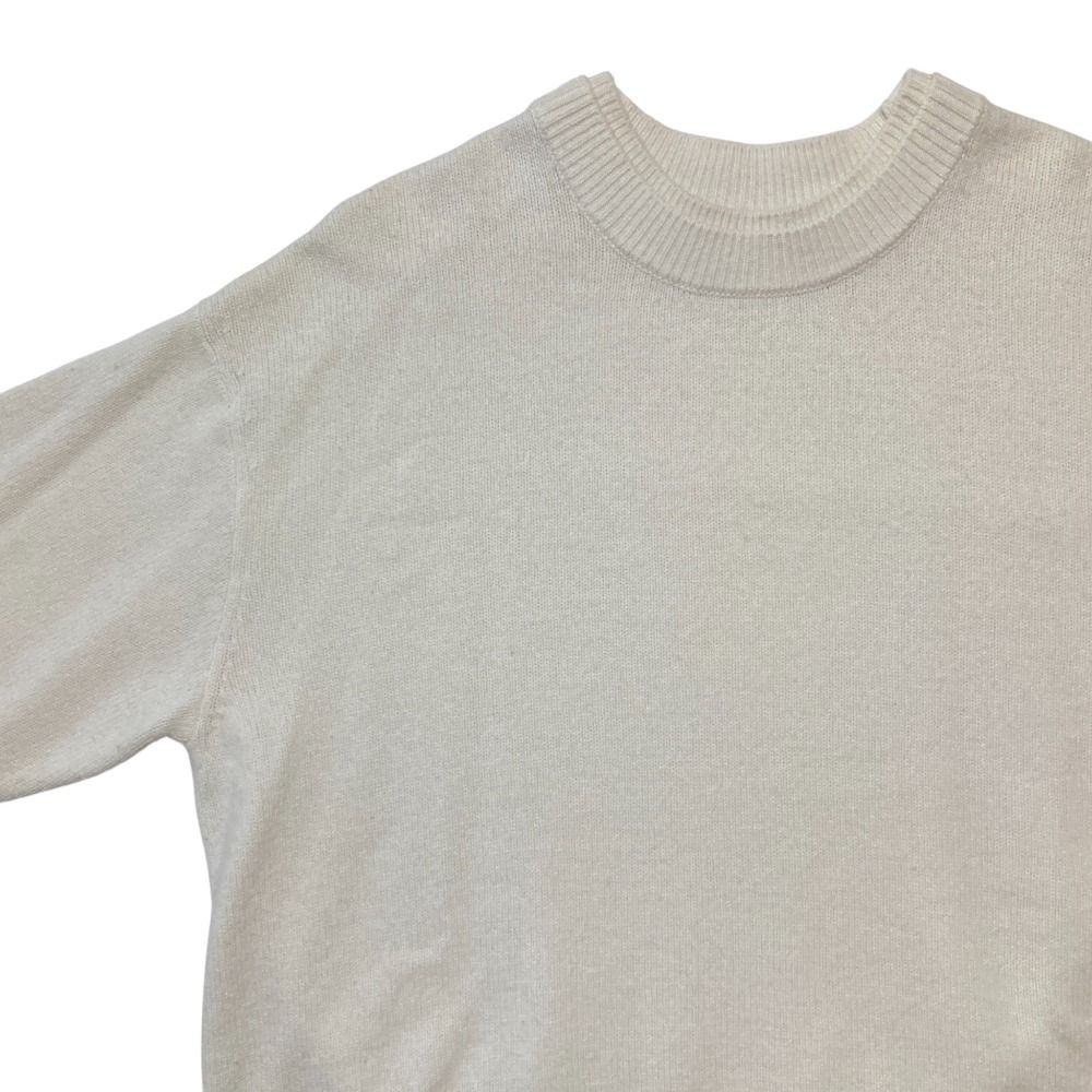 24AW NOBLE ノーブル Super160sダブルリブクルーニット ホワイト