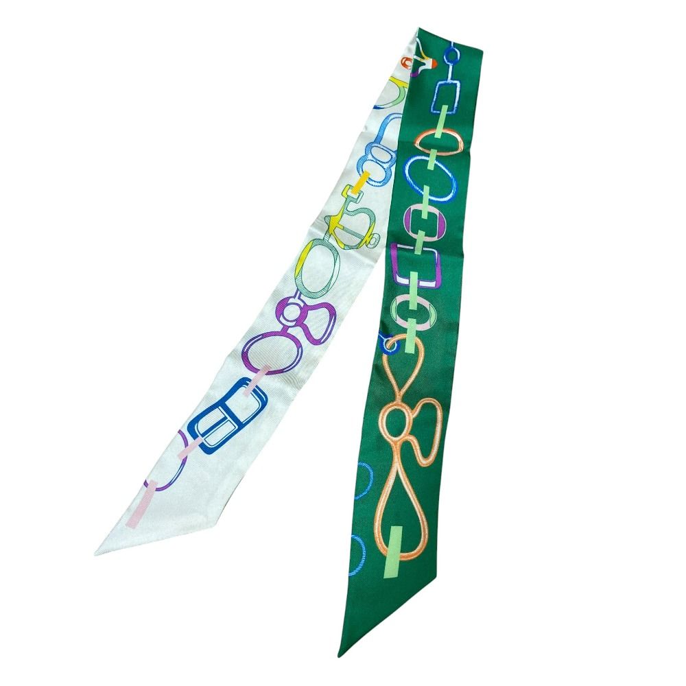 美品 HERMES エルメス DO RE BOUCLES ドレ・ブックル ツイリー シルク