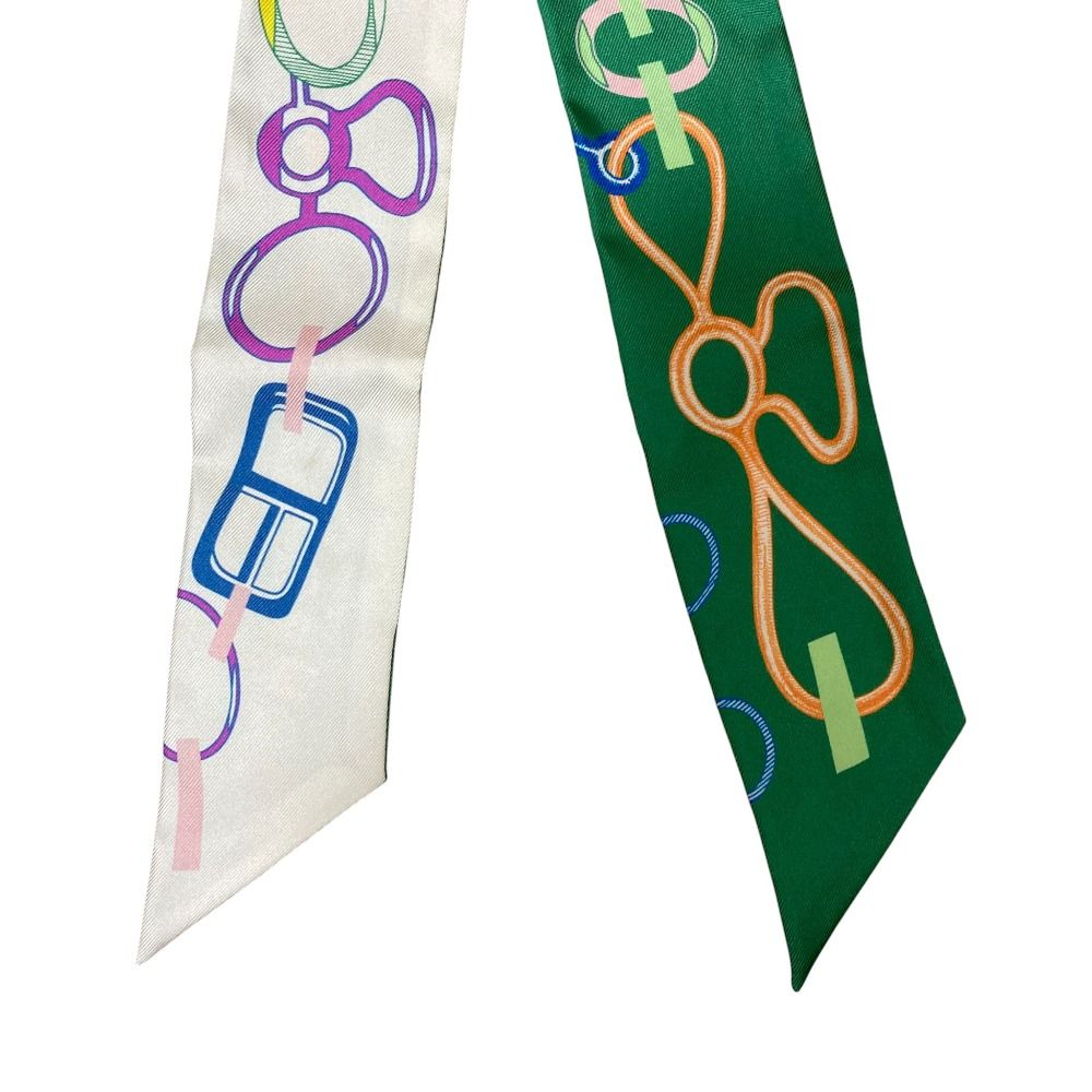 美品 HERMES エルメス DO RE BOUCLES ドレ・ブックル ツイリー シルク