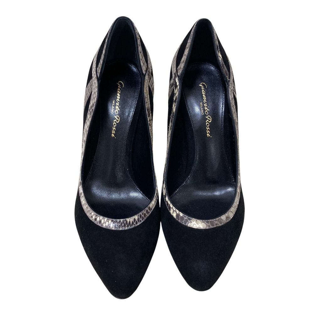 新品同様 Gianvito Rossi ジャンヴィトロッシ スエード×パイソンレザー