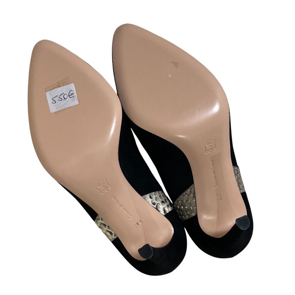 新品同様 Gianvito Rossi ジャンヴィトロッシ スエード×パイソンレザー