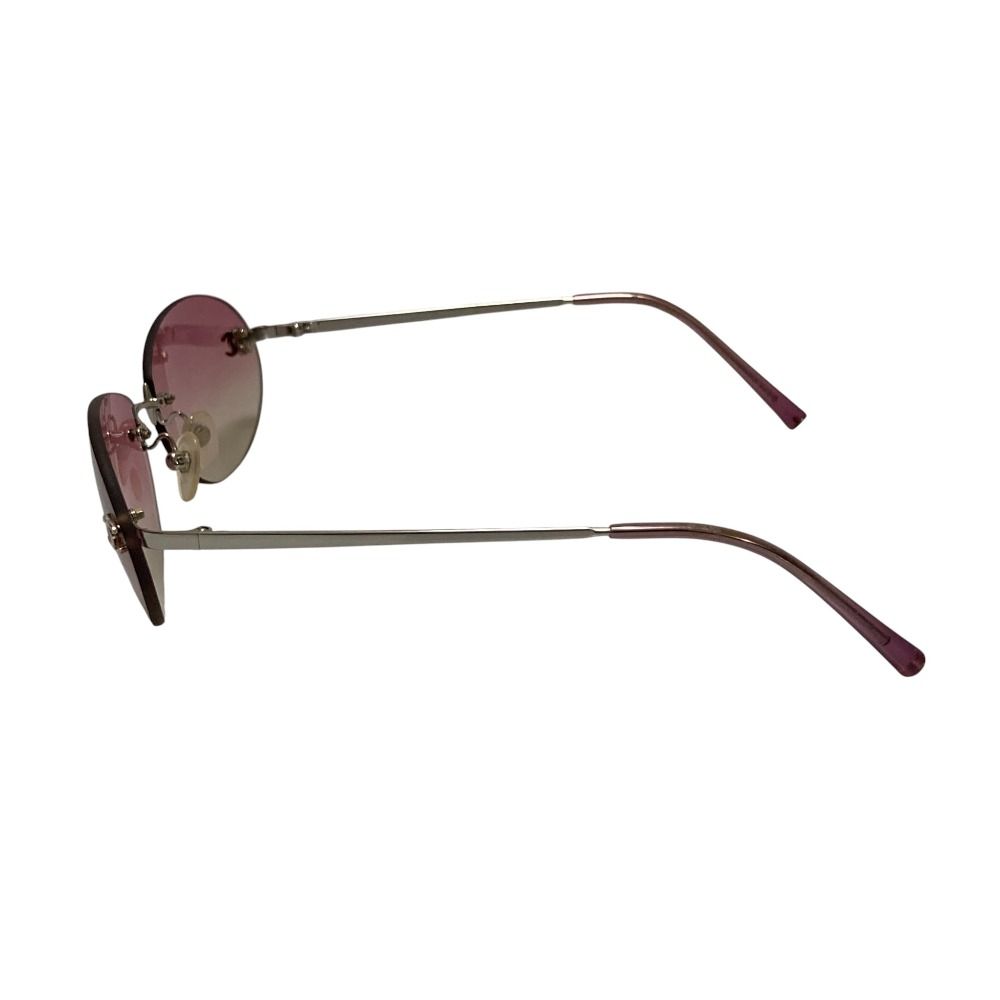 美品 CHANEL シャネル リムレス サングラス 4013 パープル レディース