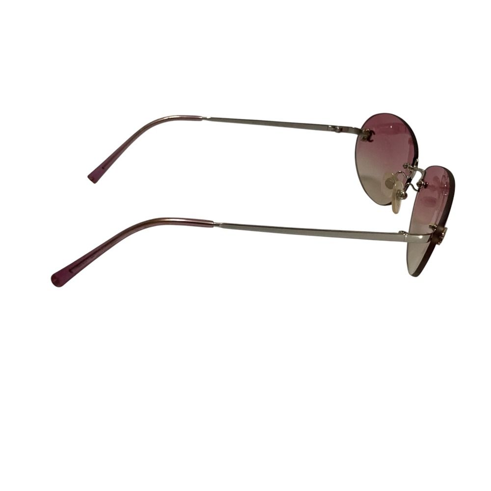 美品 CHANEL シャネル リムレス サングラス 4013 パープル レディース