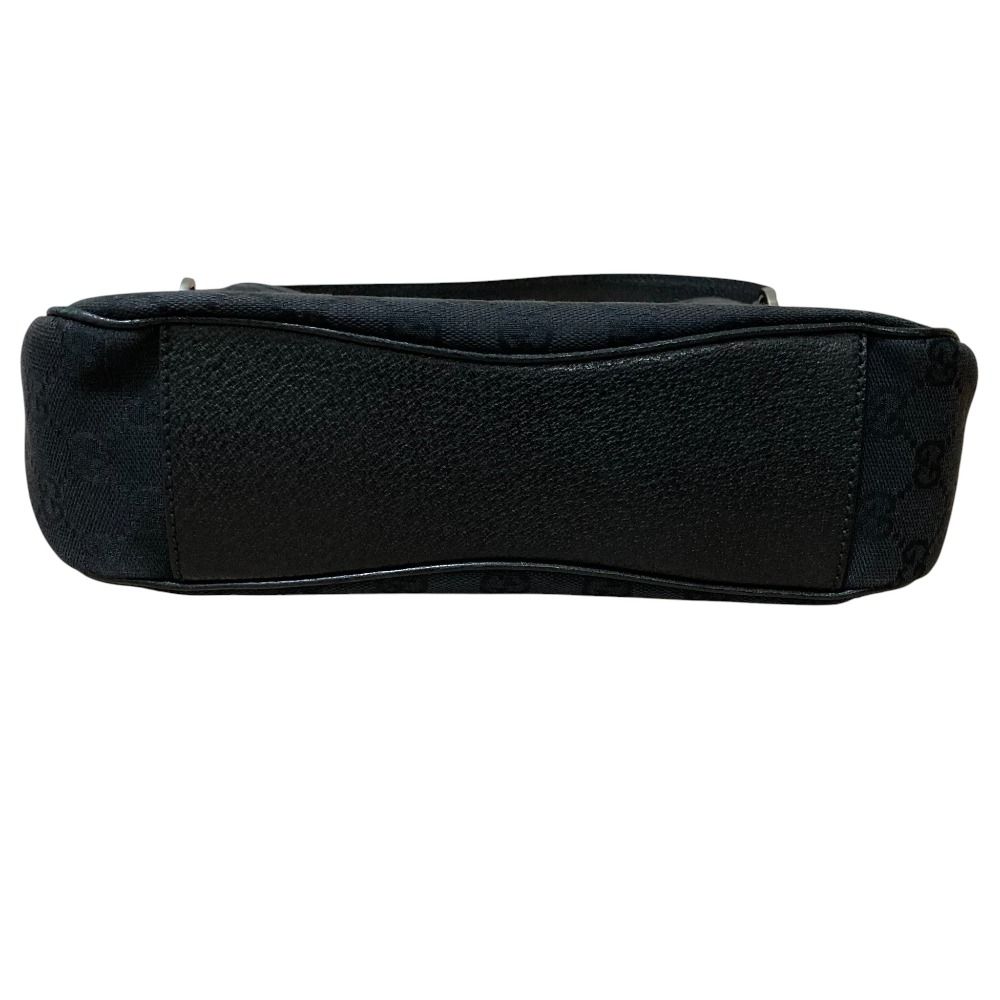 美品 GUCCI グッチ GGキャンバス レザー ハンドバッグ 113012 ブラック  