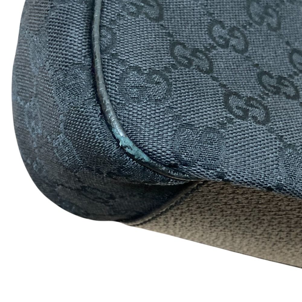美品 GUCCI グッチ GGキャンバス レザー ハンドバッグ 113012 ブラック  