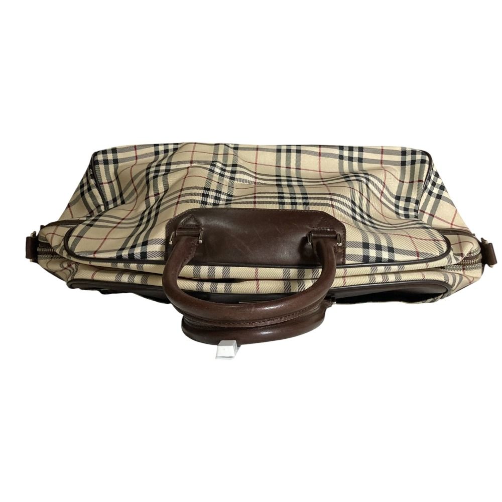 良品 BURBERRY バーバリー ノバチェック レザー ナイロンキャンバス