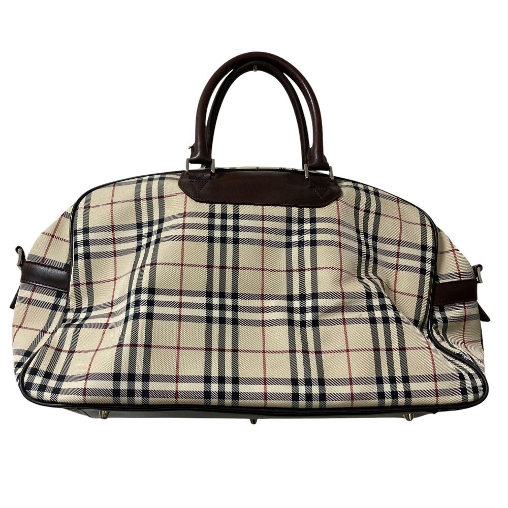 良品 BURBERRY バーバリー ノバチェック レザー ナイロンキャンバス