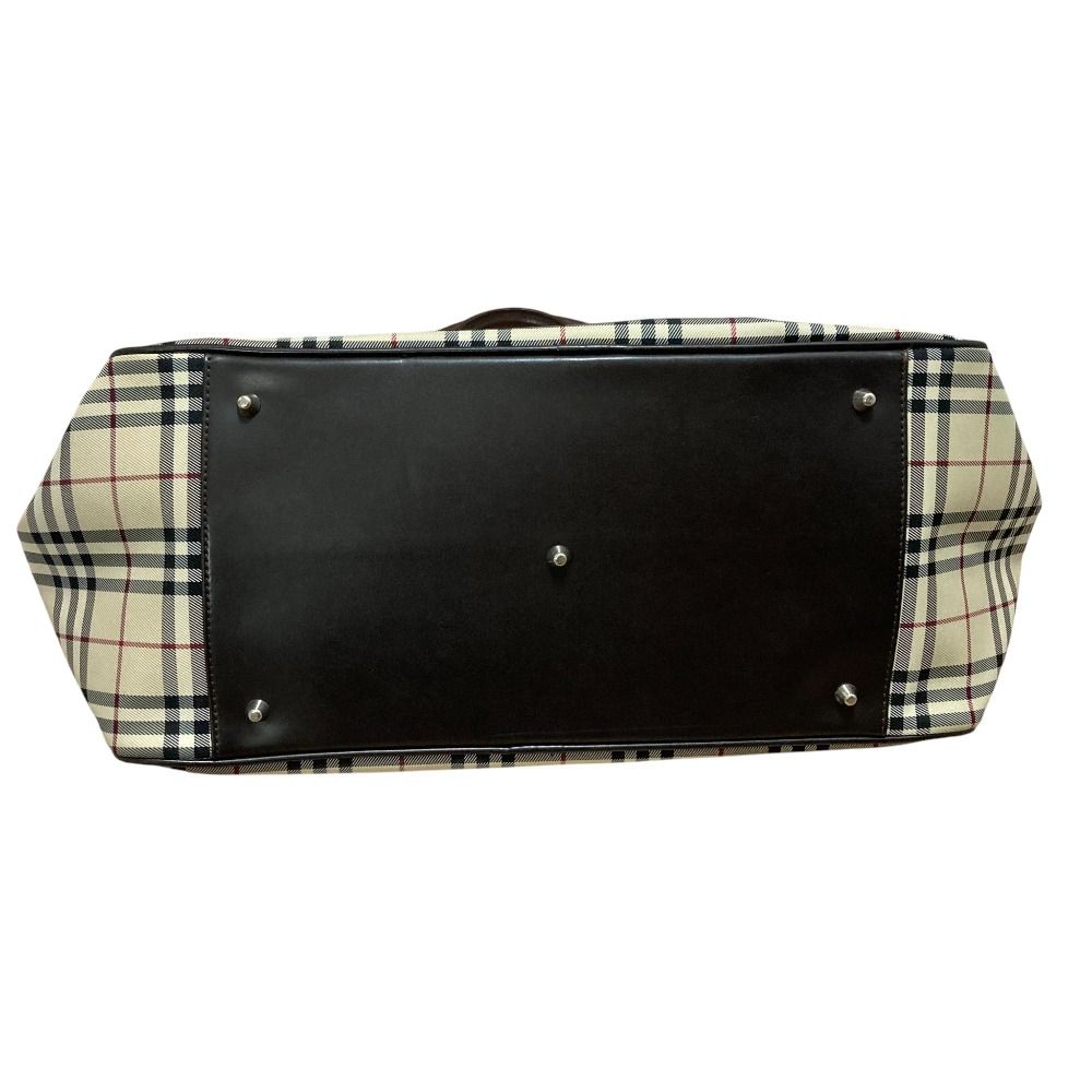 良品 BURBERRY バーバリー ノバチェック レザー ナイロンキャンバス