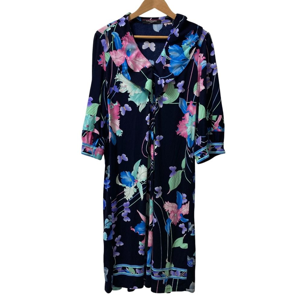 美品 LEONARD FASHION レオナール カンカン フラワープリント ビック