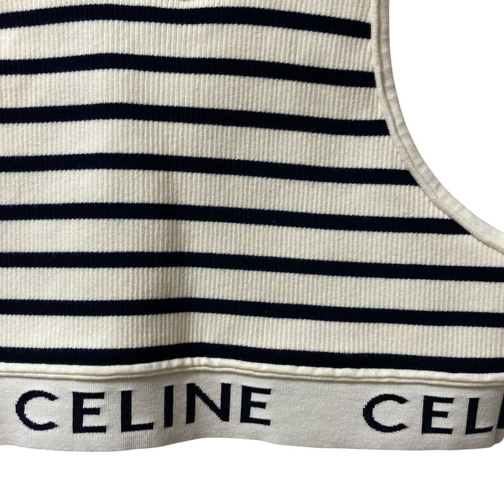 【美品・近年モデル】セリーヌ　ボーダー リブタンクトップ　スポーツ　芸能人着用 CELINE - 美品 CELINE セリーヌ ボーダー スポーツ リブタンクトップ