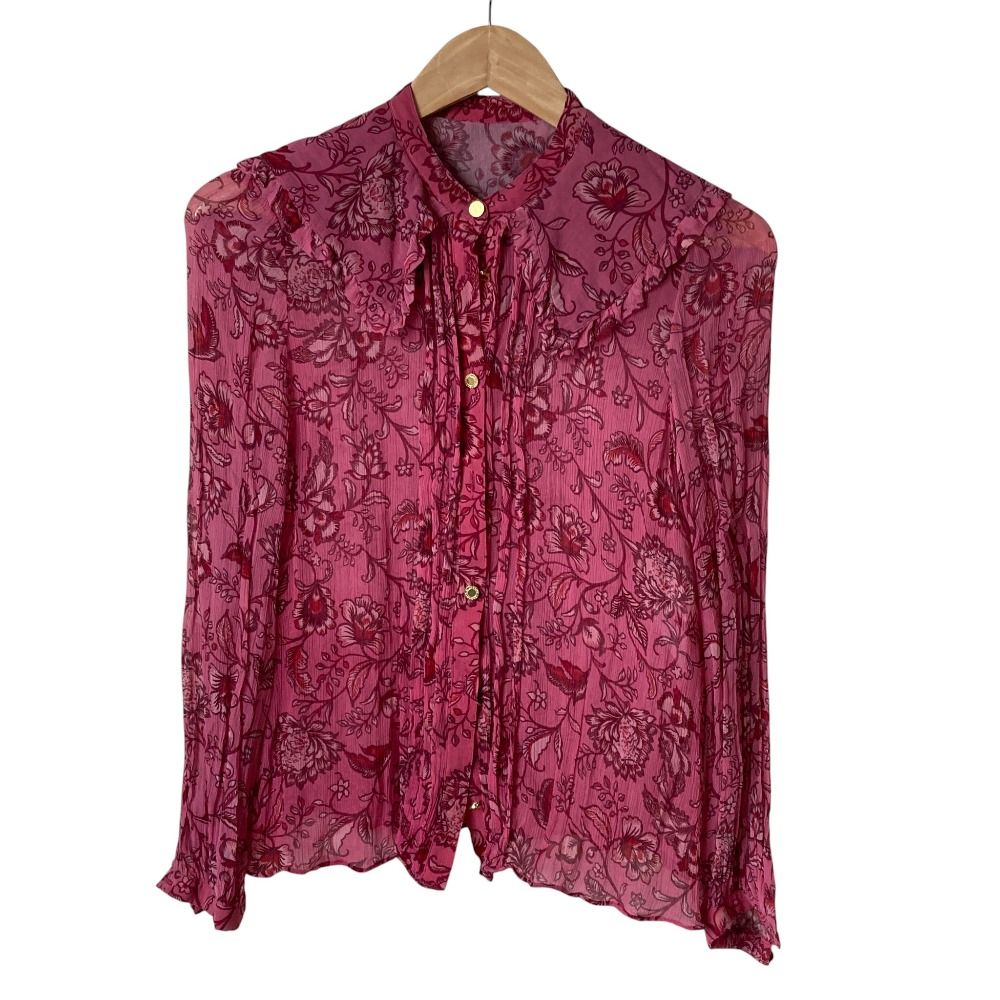 美品 LOULOU WILLOUGHBY ルルウィルビー シアーフラワープリント