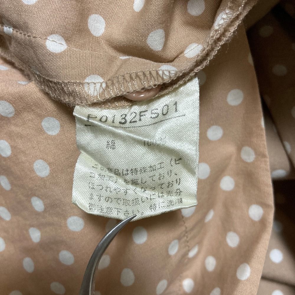 美品 PINK HOUSE ピンクハウス ドットプリント フリル リボン ロング  