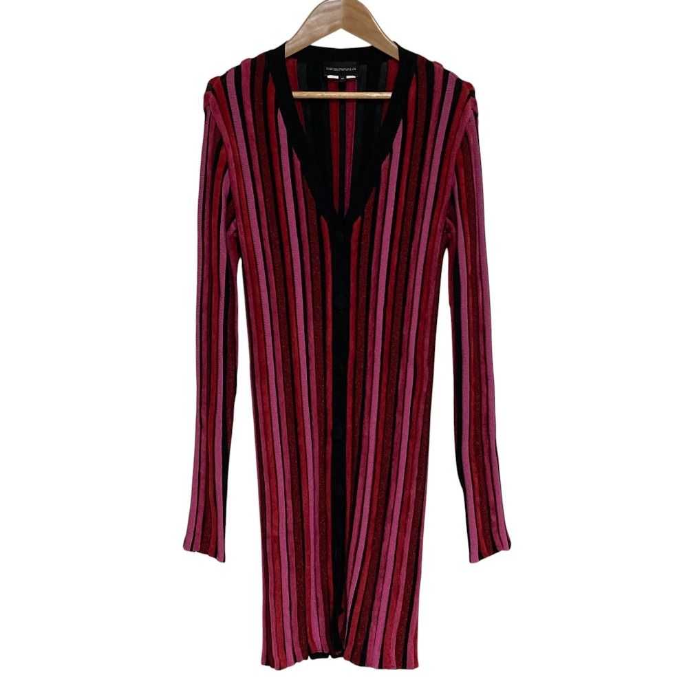 美品 EMPORIO ARMANI エンポリオアルマーニ ストライプ ニットコート  