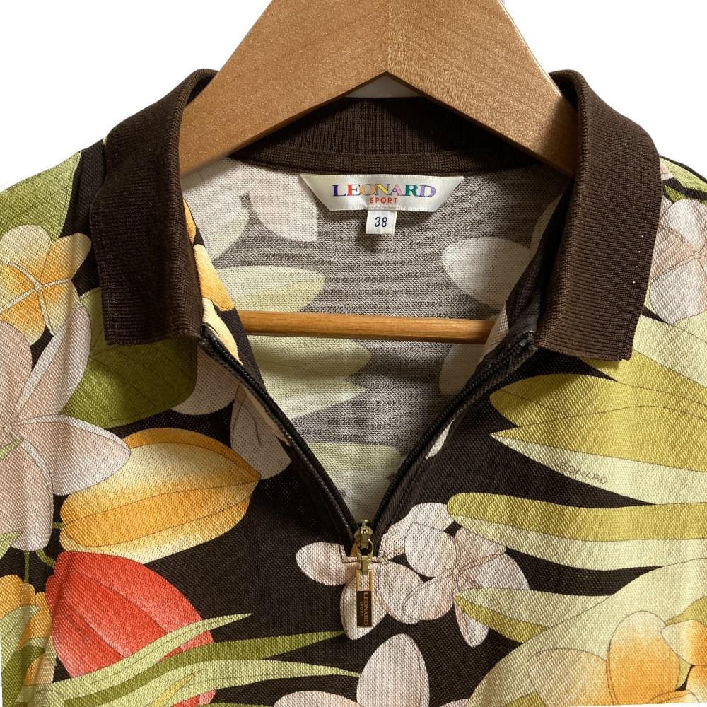 美品 LEONARD SPORT レオナール スポーツ ハーフジップ ポロシャツ