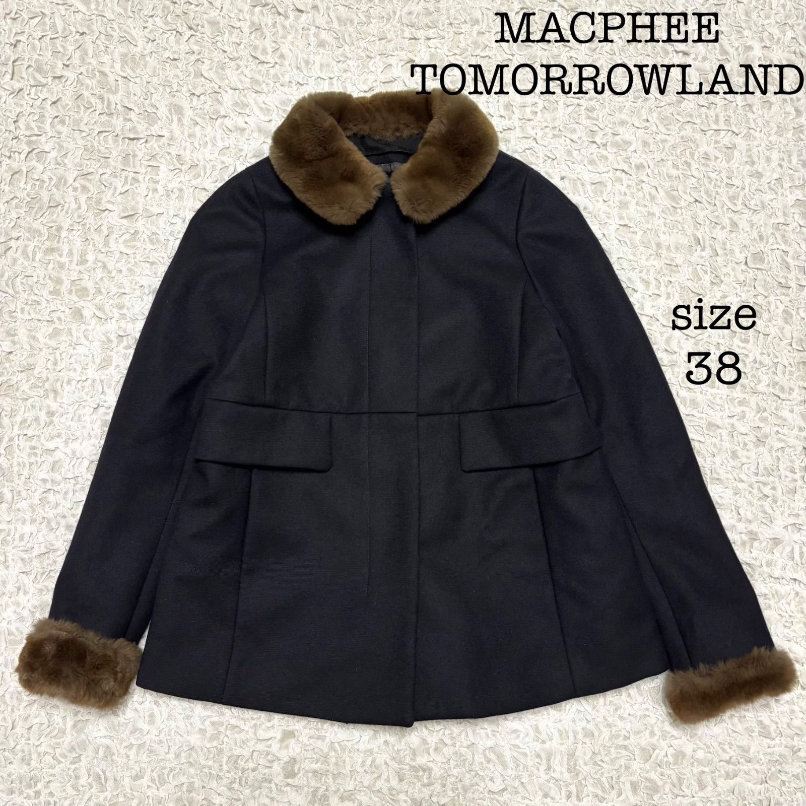 MACPHEE TOMORROWLAND レッキスファー　ウールコート M MACPHEE TOMORROWLAND レッキスファー ウールコート M