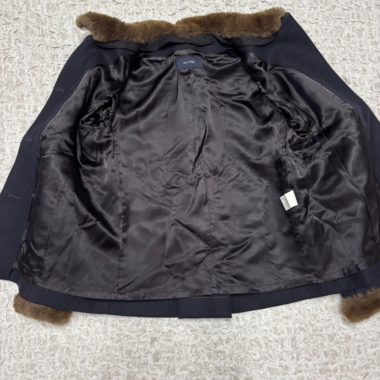 MACPHEE TOMORROWLAND レッキスファー ウールコート M MACPHEE