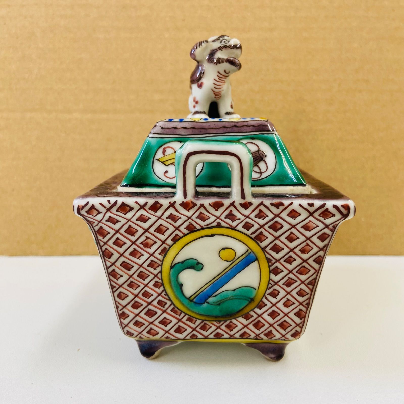 タイムセール】九谷焼 色絵 香炉 香道具 茶道具 伝統 陶芸 工芸 アート