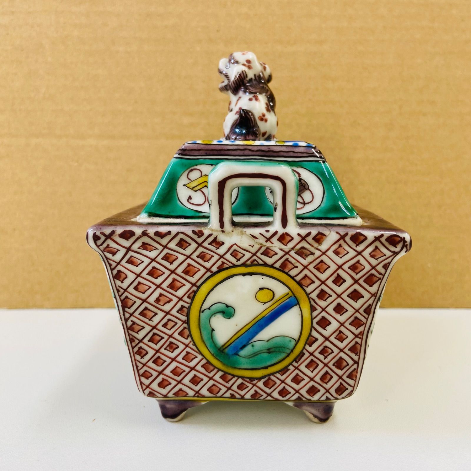 タイムセール】九谷焼 色絵 香炉 香道具 茶道具 伝統 陶芸 工芸 アート