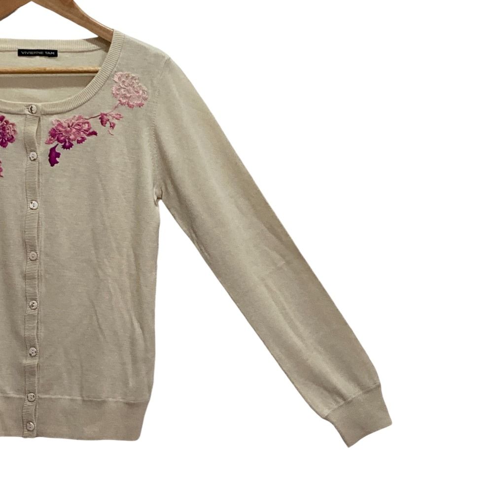 美品 VIVIENNE TAM ヴィヴィアンタム フラワー刺繍 ニットカーディガン