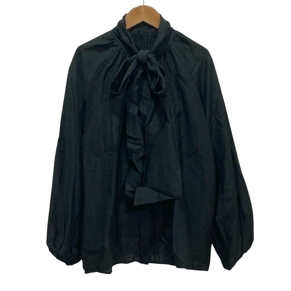 美品 25SS Mila Owen ミラオーウェン 2wayシアーボウタイブラウス 0