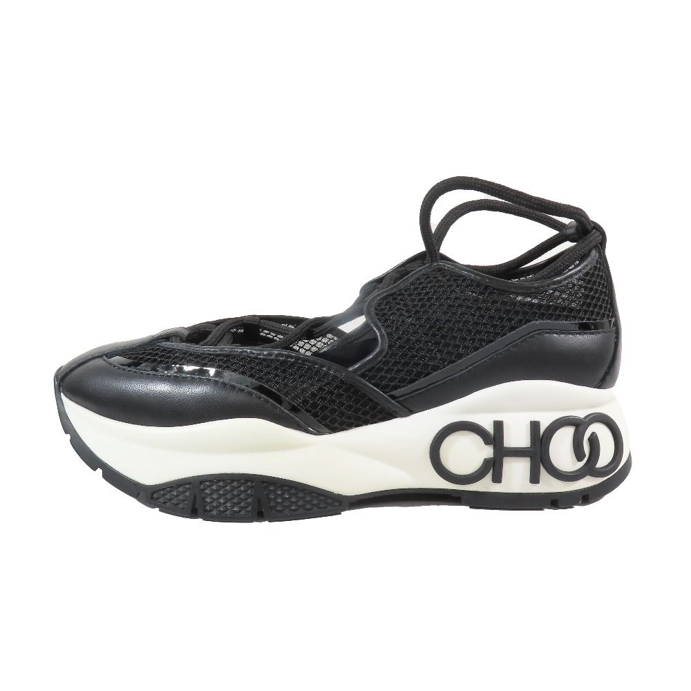 未使用 JIMMY CHOO ジミーチュウ ミシガン 編み上げ メッシュ レザー