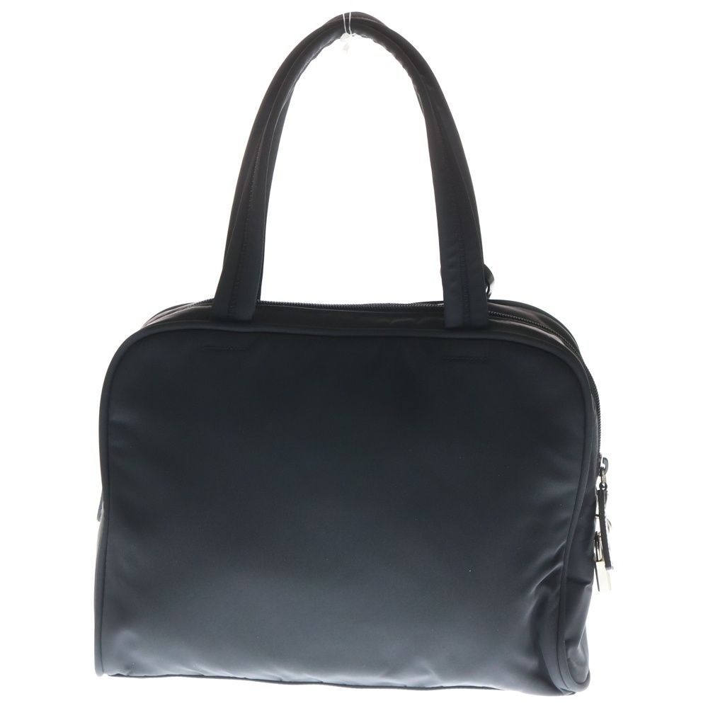 PRADA (プラダ) ロゴ三角プレート ハンドバッグ ブラック テスート