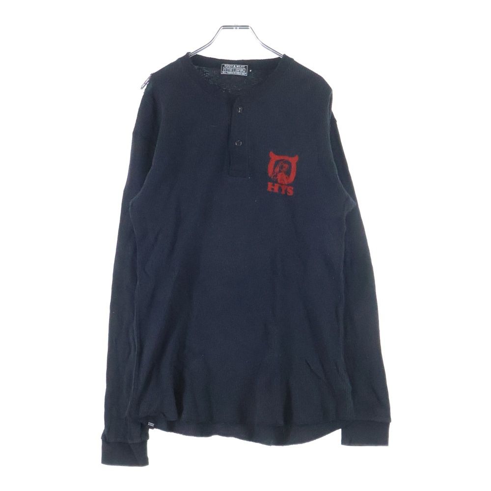 HYSTERIC GLAMOUR ロゴ サーマル ロングスリーブ　ブラック HYSTERIC GLAMOUR (ヒステリックグラマー) ロゴプリント サーマル