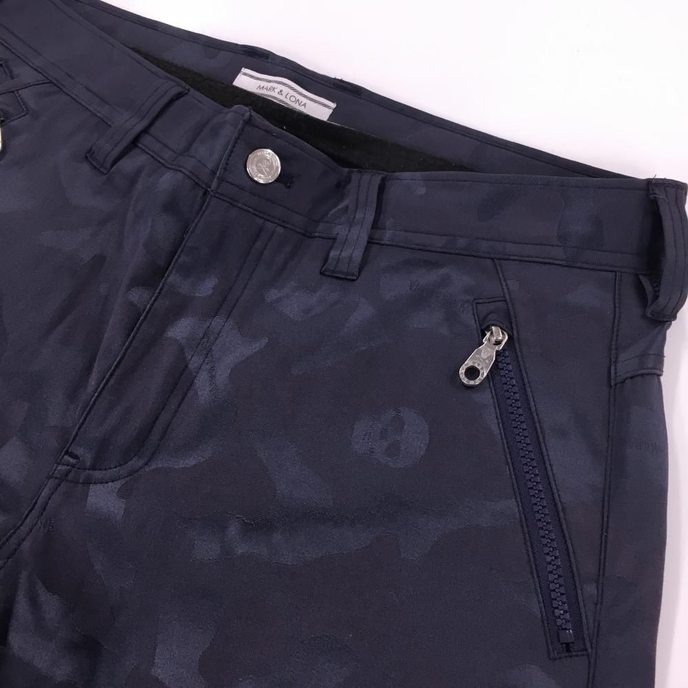 マークアンドロナ パンツ ネイビー カモフラ 迷彩 スカル メンズ XL