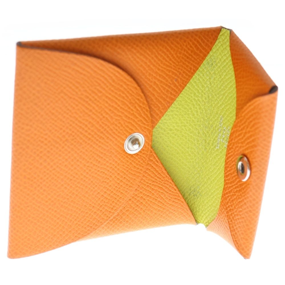 美品 C刻印『エルメス』バスティア オレンジフィールド ケース 小銭入れ HERMES (エルメス) バスティア 小物入れ コインケース オレンジ ヴォー