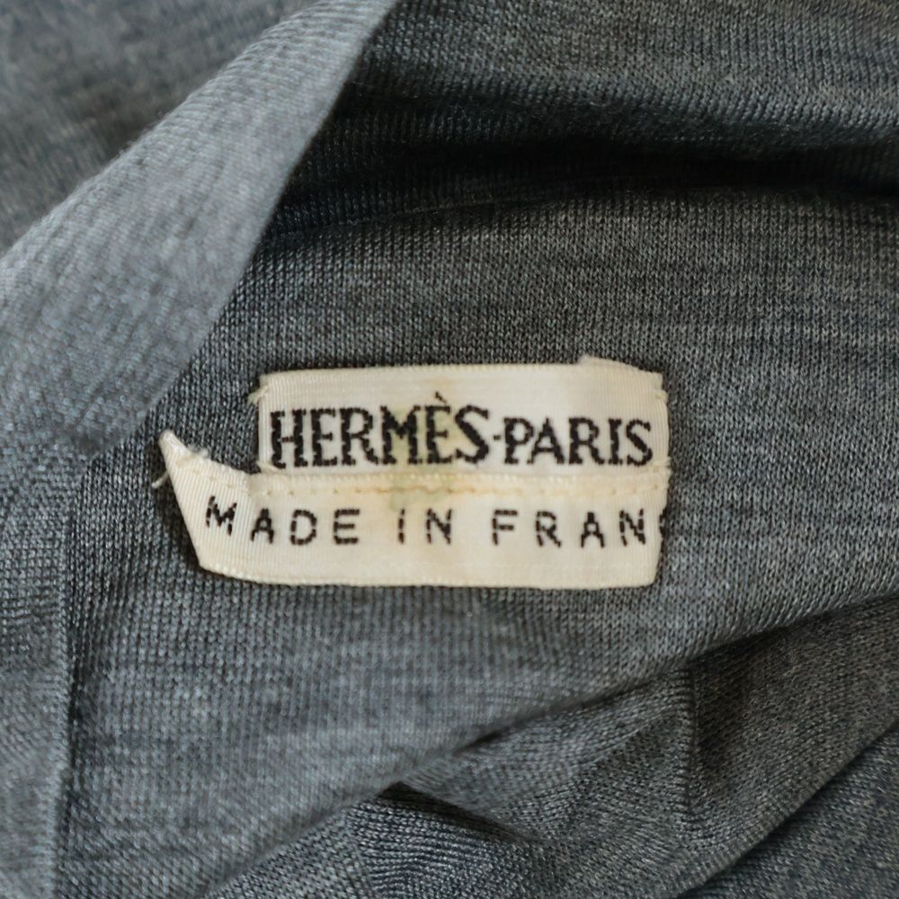 HERMES (エルメス) カットソー ノースリーブ グレー シルク #38 - メルカリ