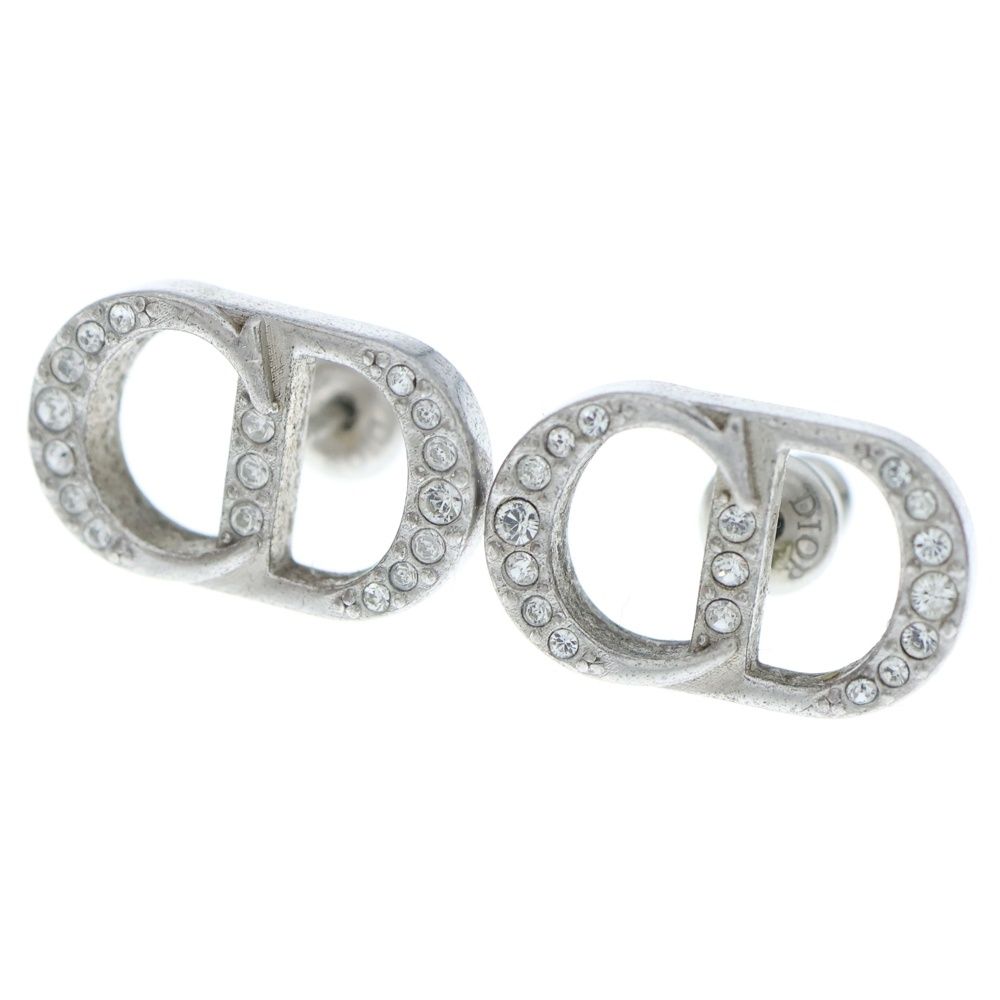 【美品】ディオール　CD ラインストーン　スタッド　ピアス　Ag925 Christian Dior (クリスチャンディオール) CDロゴ ラインストーン