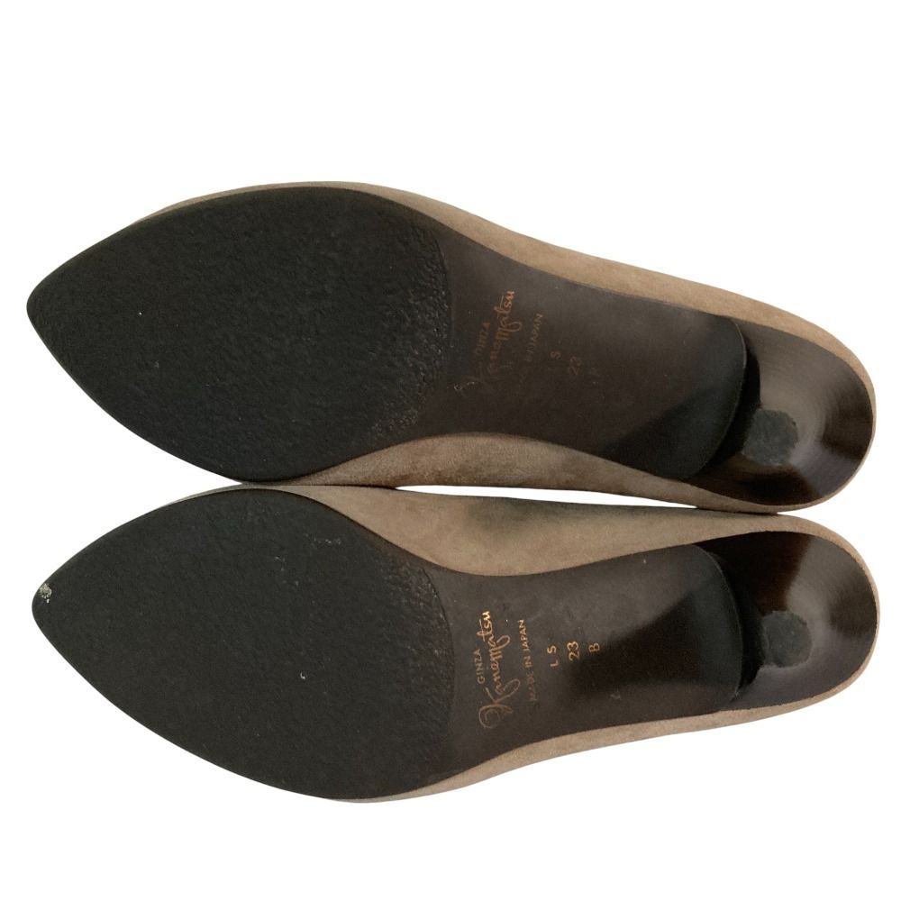 美品 銀座かねまつ MISS SLENDER スウェードパンプス サイズ23cm