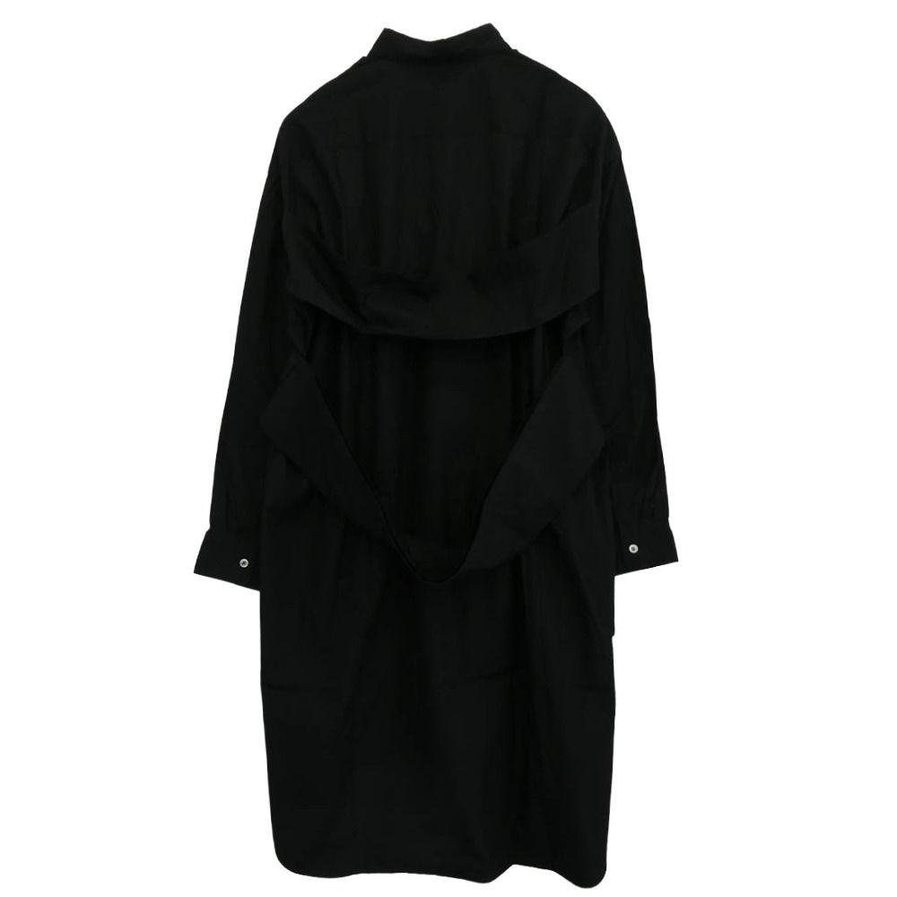 COMME des GARCONS HOMME PLUS コムデギャルソンオムプリュス 22AW PJ-B013 nomad期 綿シャツ デザイン 長袖 ロング シャツ ブラック系 S【中古】 COMME des GARCONS HOMME PLUS コムデギャルソンオムプリュス 22AW PJ