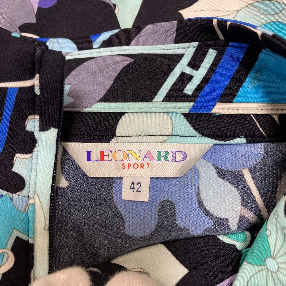 良品 LEONARD SPORT レオナールスポーツ フラワープリント ハイネック