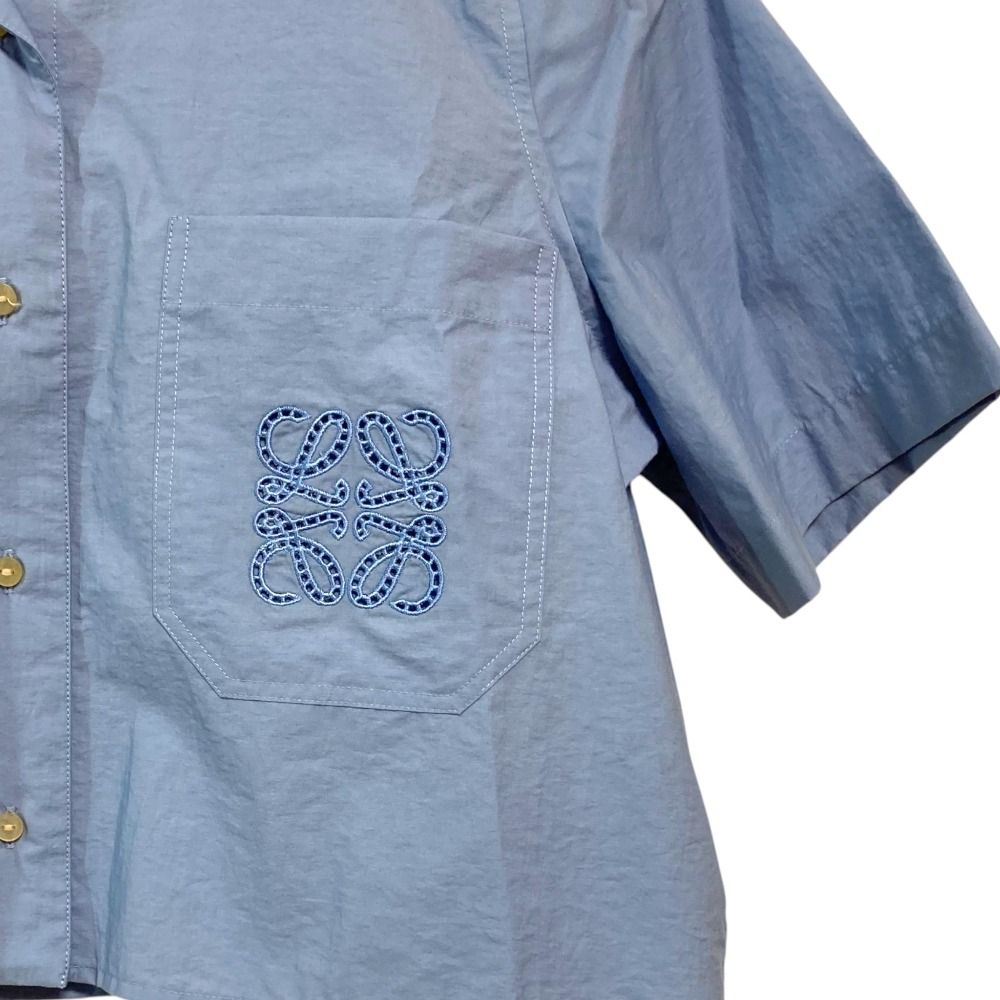 美品 LOEWE ロエベ CROPPED SHIRT ポケットアナグラムロゴ刺繍