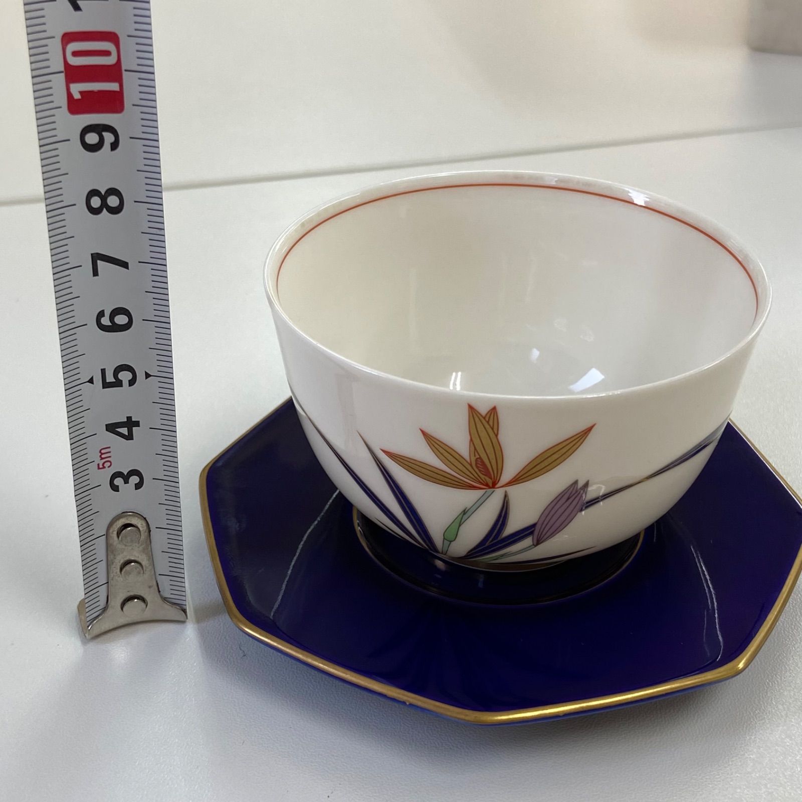  香蘭社 オールド香蘭社 有田焼 白磁 湯呑み 茶托 5客 セット 茶道具 伝統 陶芸 工芸 アート 芸術 現代美術 骨董品 作品 その他 日本茶用品 茶器