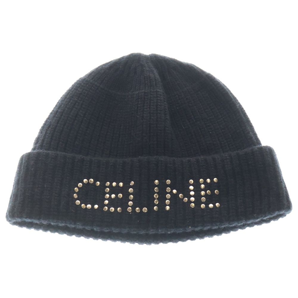 CELINE (セリーヌ) エンブロイダリー スタッズ ロゴ ビーニー 帽子
