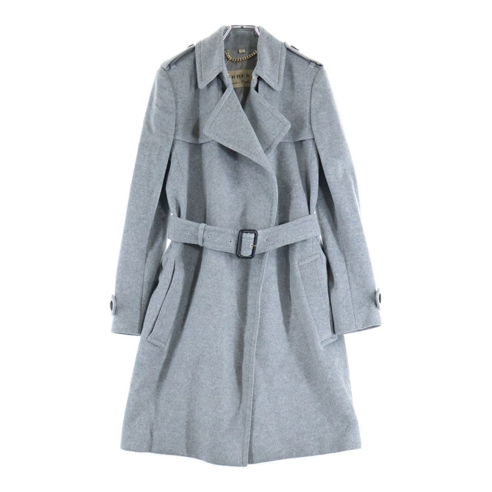 BURBERRY (バーバリー) カシミヤ混 ウール ボタンレス ガウン ロング