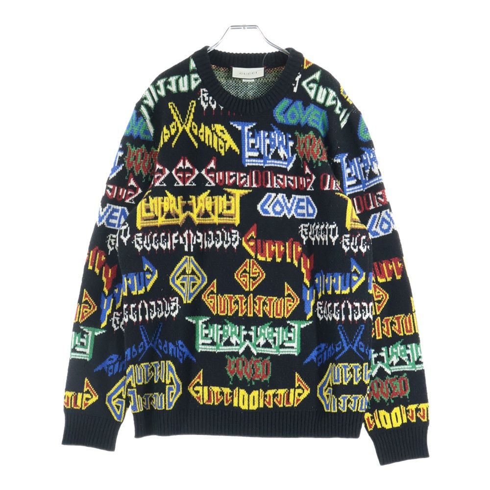 GUCCI (グッチ) 18AW Metal Mix Wool Sweater メタルロゴ ジャガード総