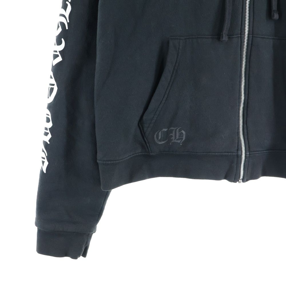 クロムハーツ SWTSHRT HD ZIP 裏地サーマルバック英字プリントダガー